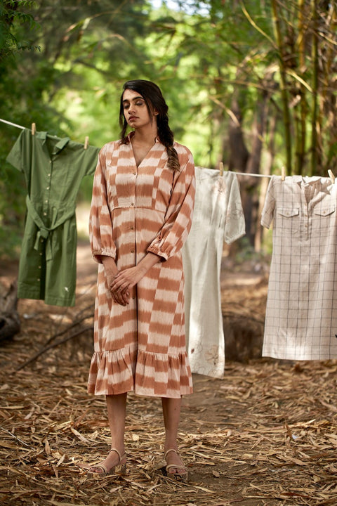 Peach Tie And Dye Dress