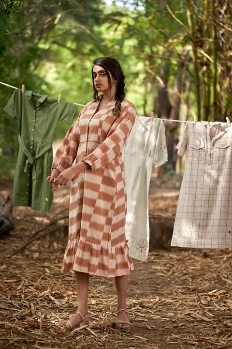 Peach Tie And Dye Dress