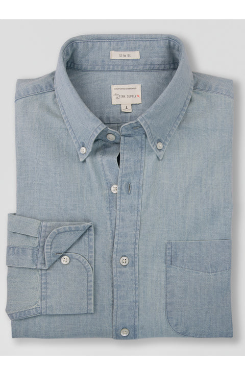 Light Blue Secret Wash Denim Shirt